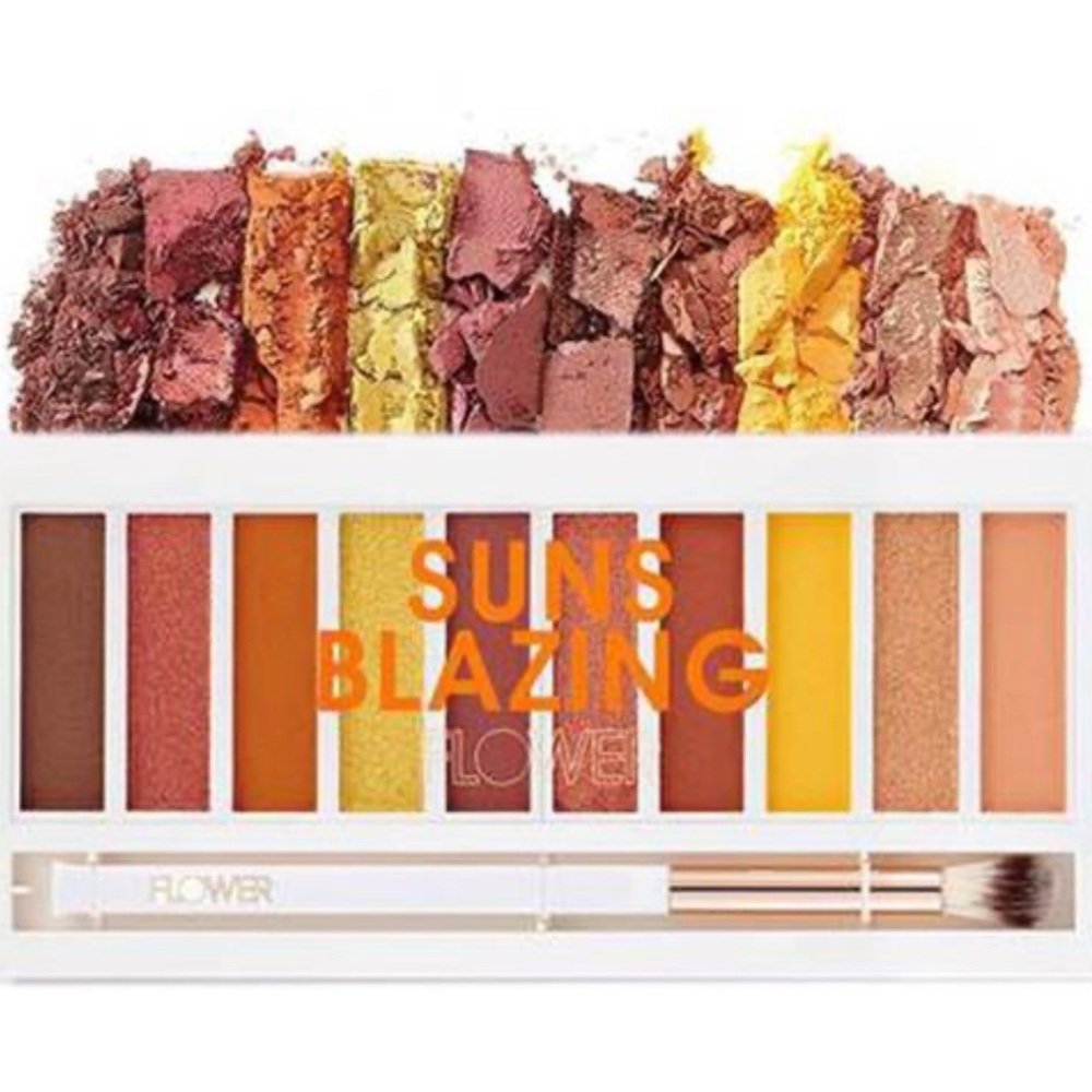 New FLOWER Beauty Shimmer & Shade Eyeshadow Palette Sun's Blazing; sealed 8.5g